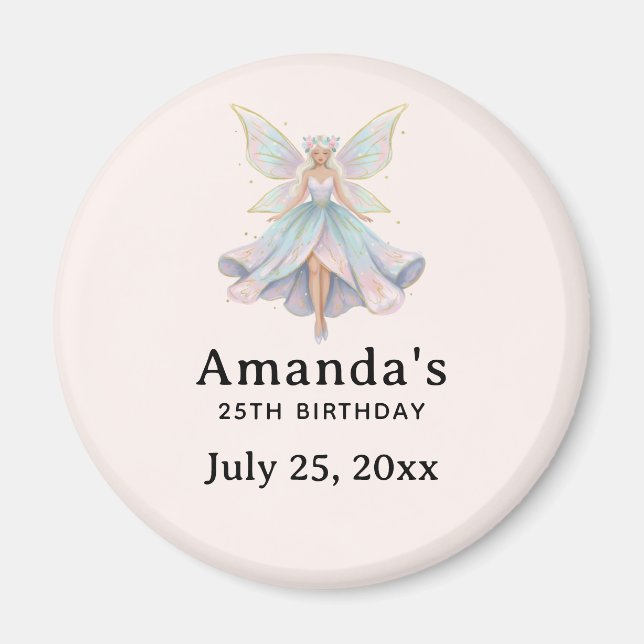 Aimant Date de fête d'anniversaire de l'ange féerique pas (Devant)