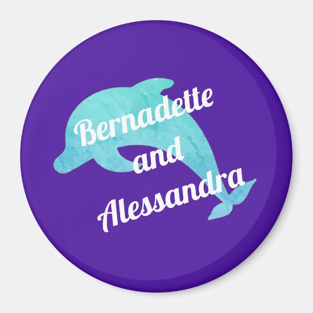 Aimant Dauphin sur le marqueur de porte violet Stateroom (Devant)