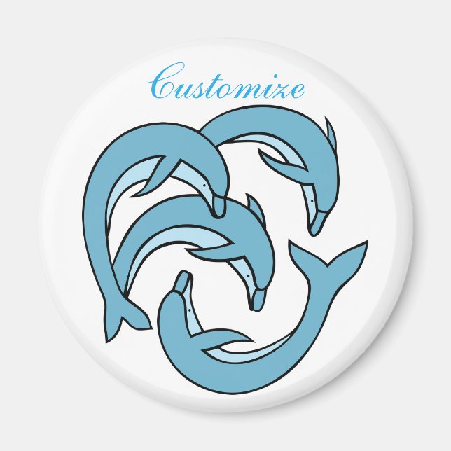 Aimant Dauphins bleus entourant Thunder_Cove (Devant)