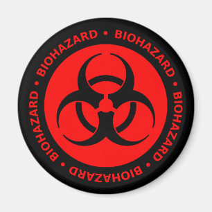 Aimant d'avertissement de risque biologique rouge
