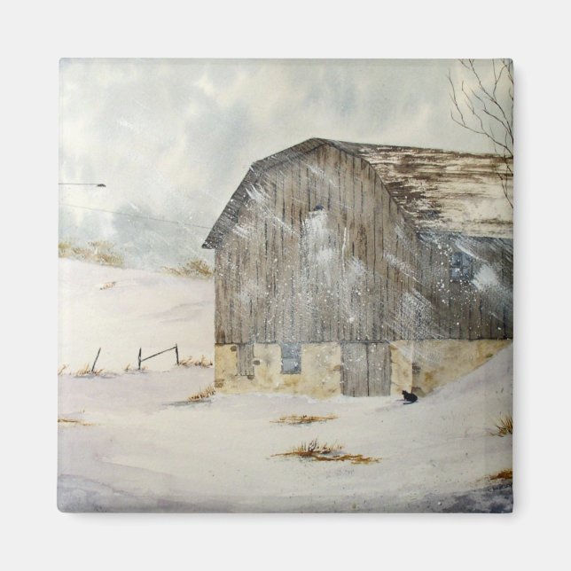 Aimant d'avertissement de tempête d'hiver (Devant)