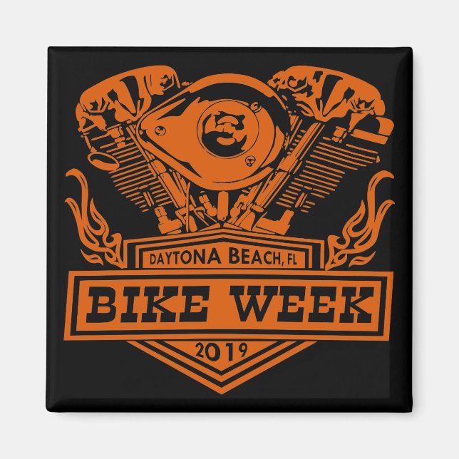 Aimant Daytona Beach Bike Week 2019 Moteur 2 (Devant)