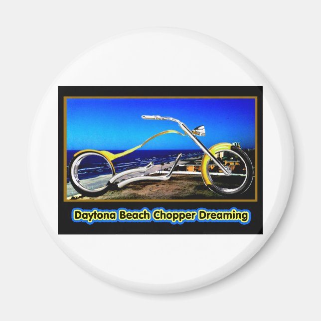 Aimant Daytona Beach Chopper Dream Yellow Gold Black T (Devant)
