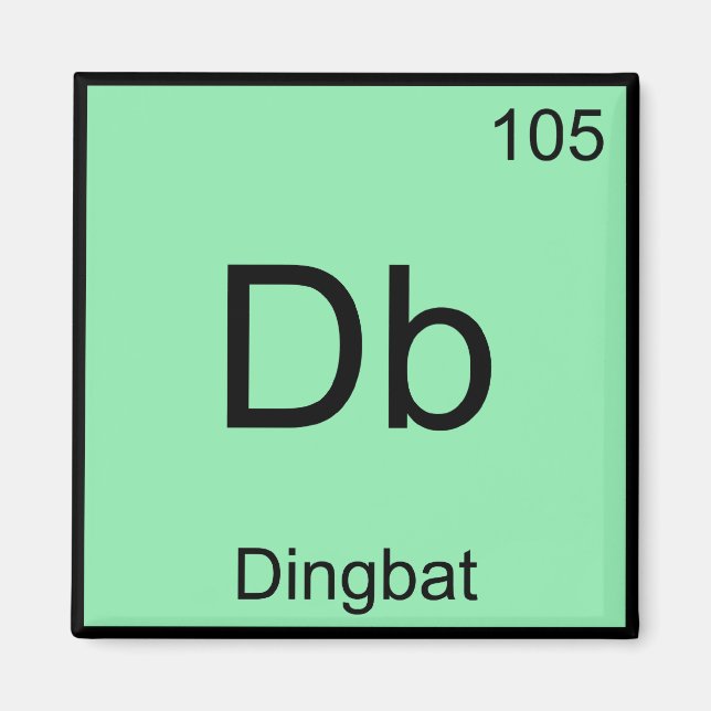 Aimant Db - Symbole d'élément de chimie Dingbat T-shirt d (Devant)