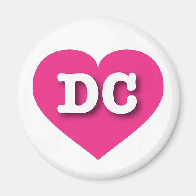 Aimant DC Hot Pink Heart - J'aime DC (Devant)