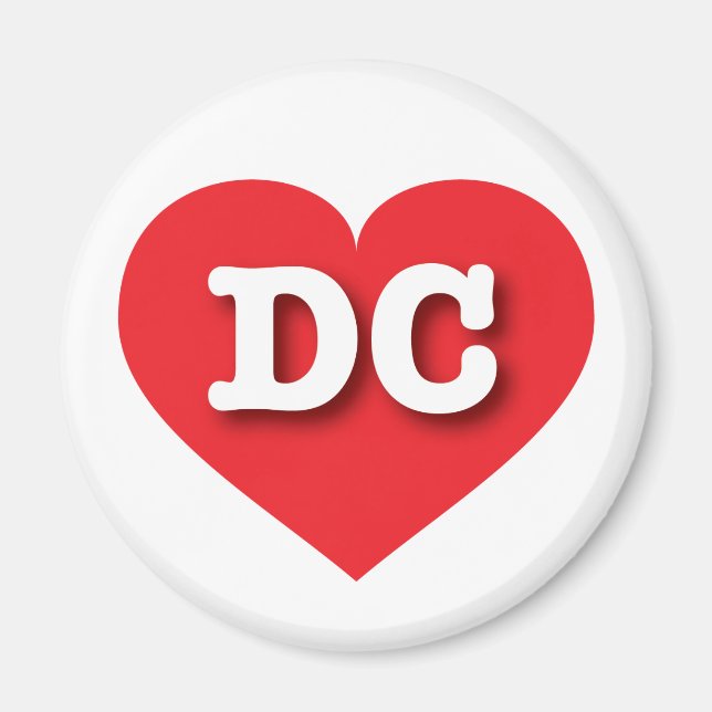 Aimant DC Red Heart - J'aime DC (Devant)