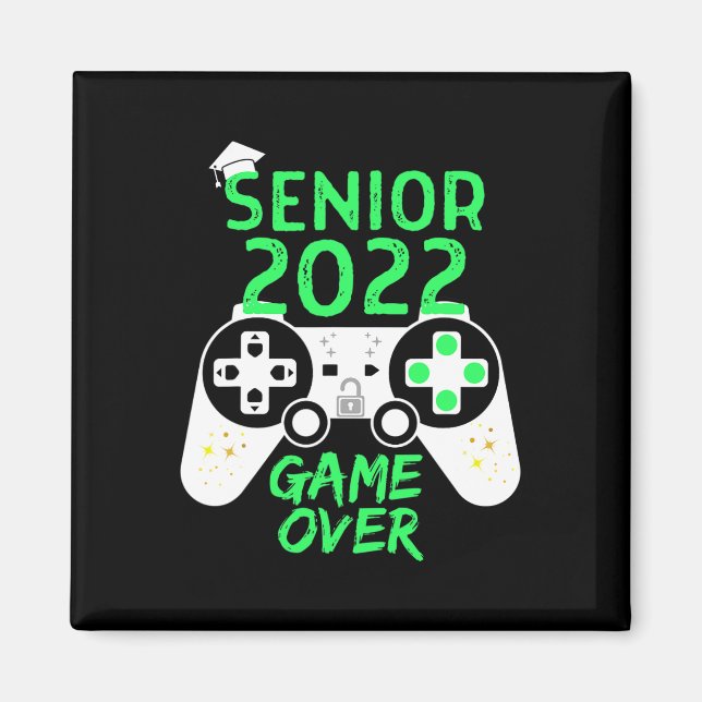 Aimant De 2022 Senior Jeu Vidéo Sur Écolier Vert  (Devant)
