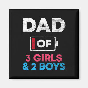 Aimant De 3 Filles Et 2 Garçons Batterie Faible Papa Père