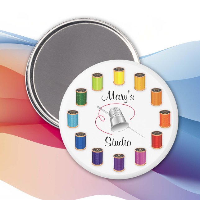 Aimant Dé à coudre, aiguille et fils (I am Drawn to Sewing Like a Magnet)