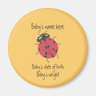 Aimant de annonce de naissance coccinelle souvenir