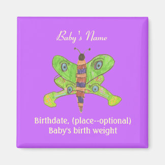 Aimant de annonce de naissance de papillon souveni