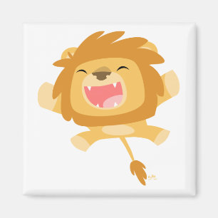 Aimant de attaque subit de lion de bande dessinée