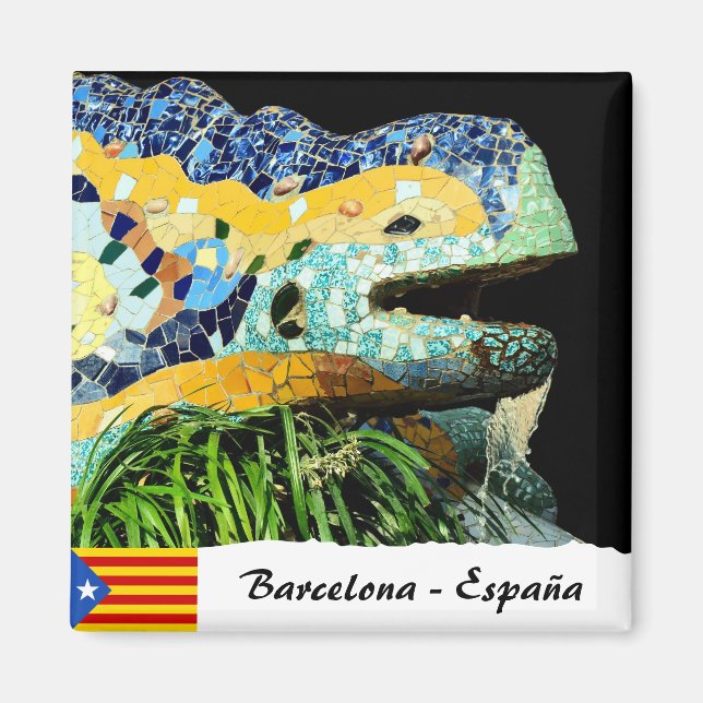 Aimant de Barcelone, Fontaine du Lézard, Espagne (Devant)