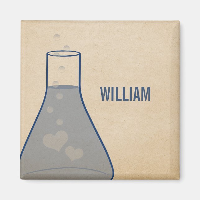 Aimant de bécher Whimsical, bleu (Devant)