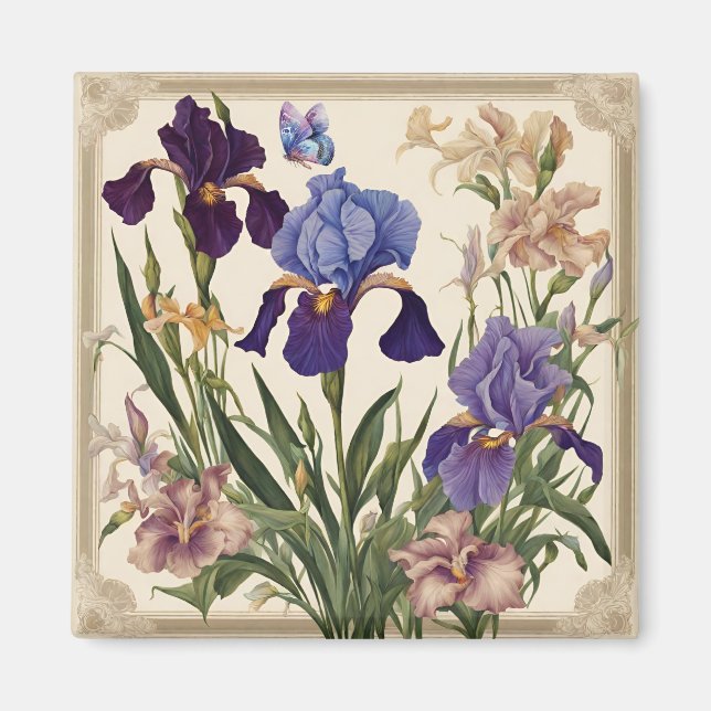 Aimant De Belles Fleurs Iris (Devant)