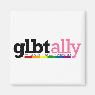 Aimant de blanc d'allié de GLBT