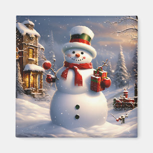 Aimant de bonhomme de neige de vacances