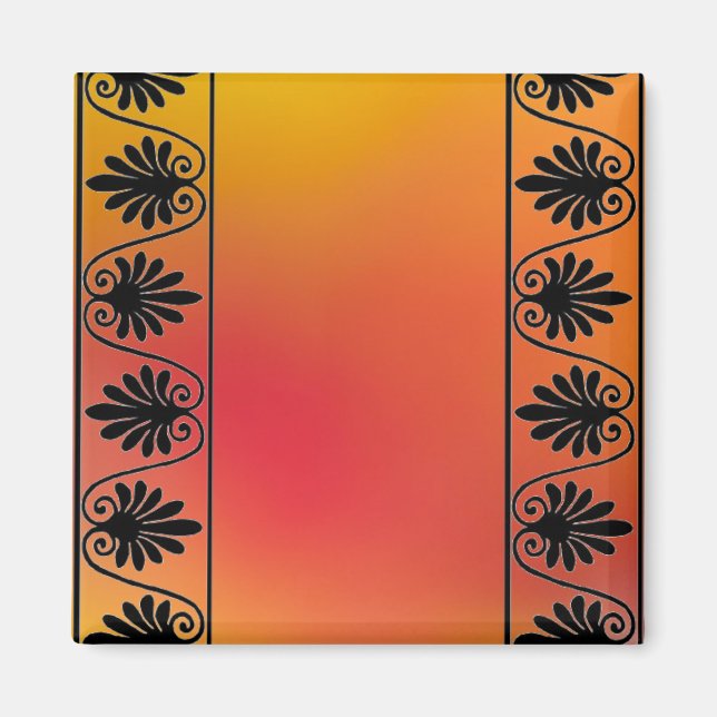 Aimant de bordure rouge et orange (Devant)