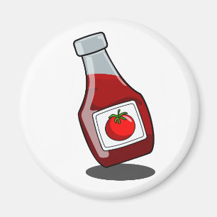 Aimant de bouteille de ketchup de bande dessinée