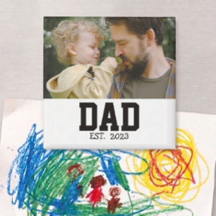 Aimant de Cadeau de Fête des Pères Papa Établis
