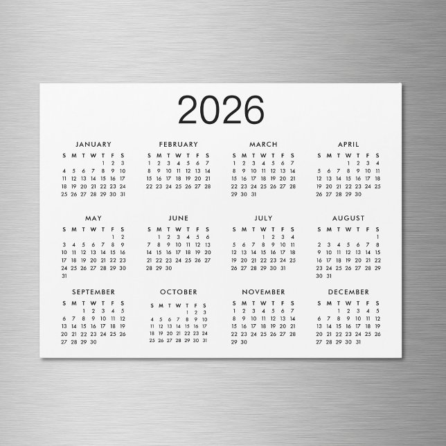 Aimant de calendrier 2024 noir et blanc classique (Créateur téléchargé)