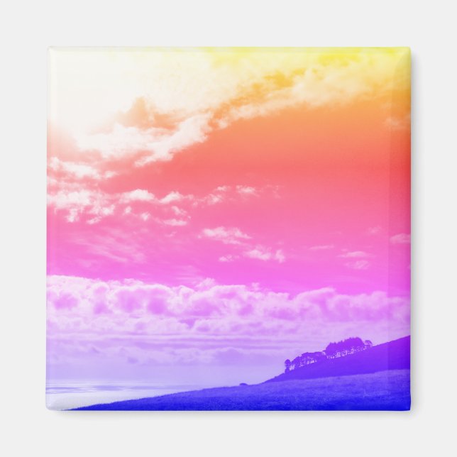 Aimant de Cape Town Paysage Couleurs Arc-en-ciel (Devant)