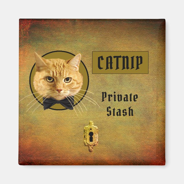 Aimant de capture personnalisable de chatte de gin (Devant)