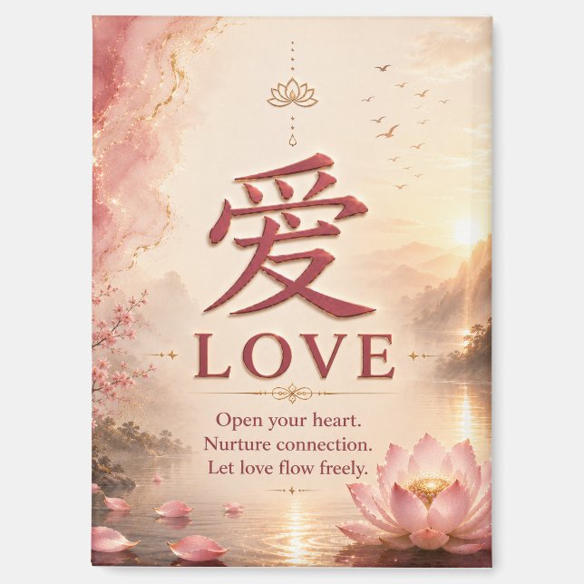 Aimant de caractère chinois Amour (愛) (Recto)