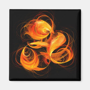 Aimant de Carré d'art Abstrait Fireball
