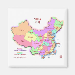 Aimant de carré de carte de la Chine