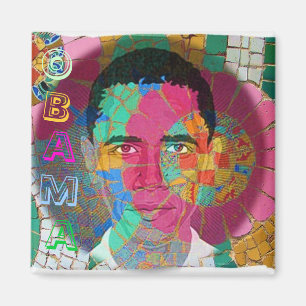 Aimant de carré de mosaïque d'Obama