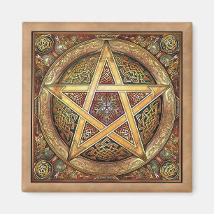 Aimant de carré de pentagramme d'or