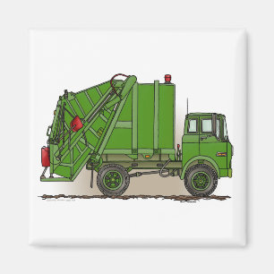 Aimant de carré de vert de camion à ordures