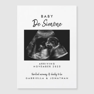Aimant de carte d'annonce de grossesse avec photo