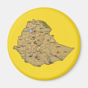 Aimant de carte de l'Ethiopie