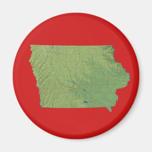 Aimant de carte de l'Iowa