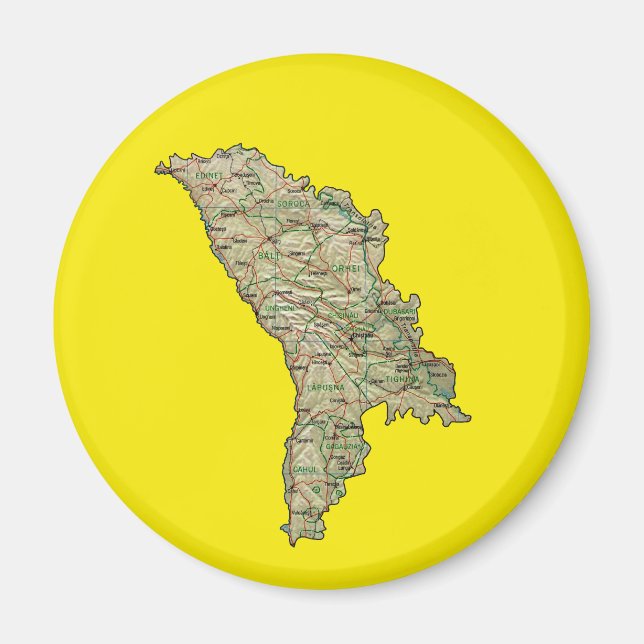 Aimant de carte de Moldavie (Devant)