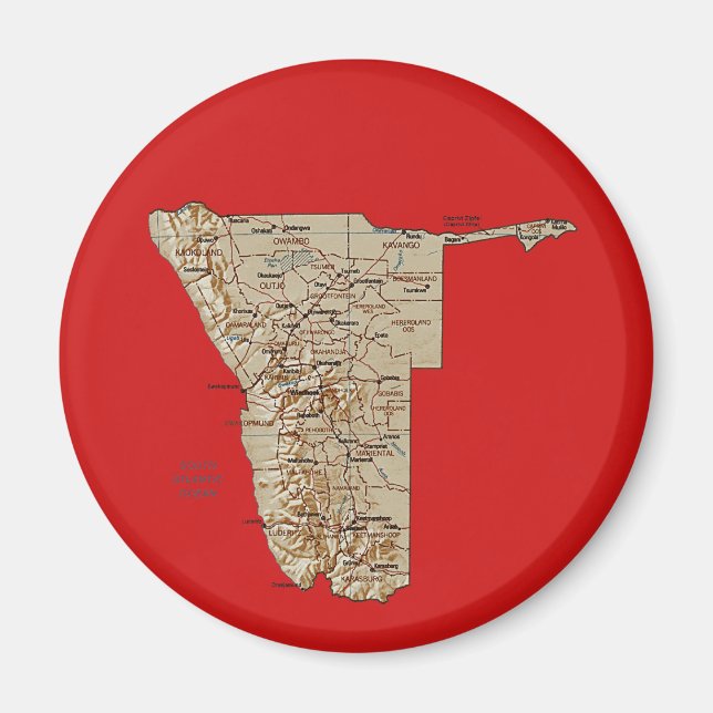 Aimant de carte de Namibie (Devant)