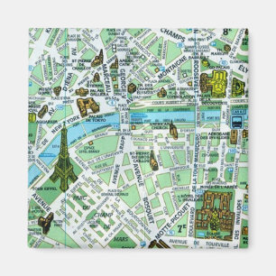 Aimant de carte de Paris