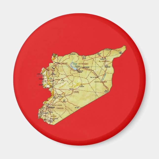 Aimant de carte de Syrie (Devant)