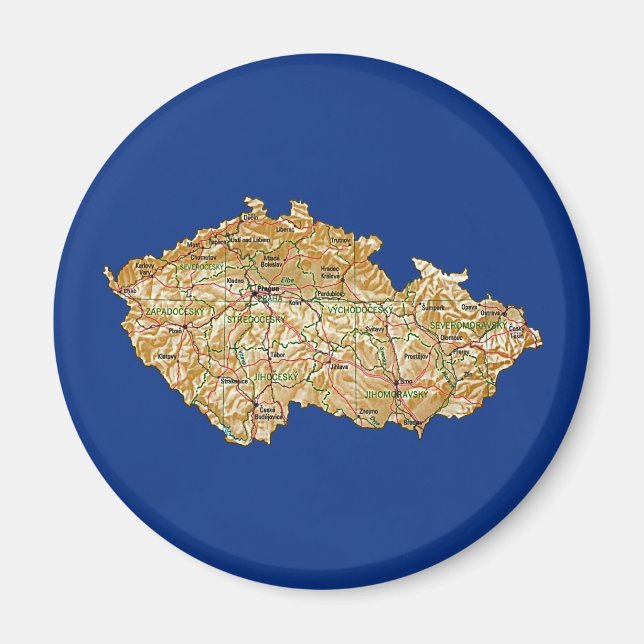 Aimant de carte de Tchéquie (Devant)