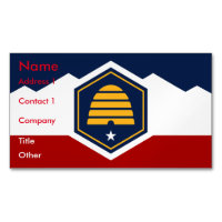 Aimant de carte de visite avec drapeau de l'Utah,