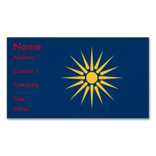 Aimant de carte de visite avec drapeau de Macédoin