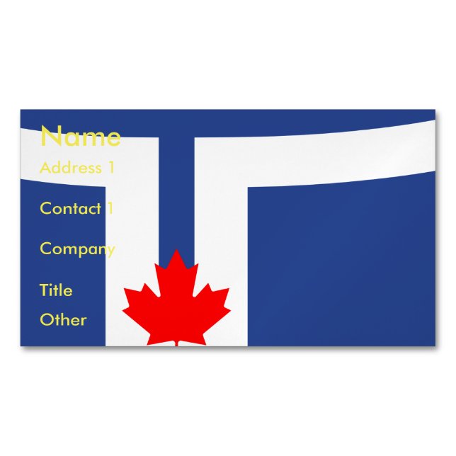 Aimant de carte de visite avec drapeau de Toronto (devant)