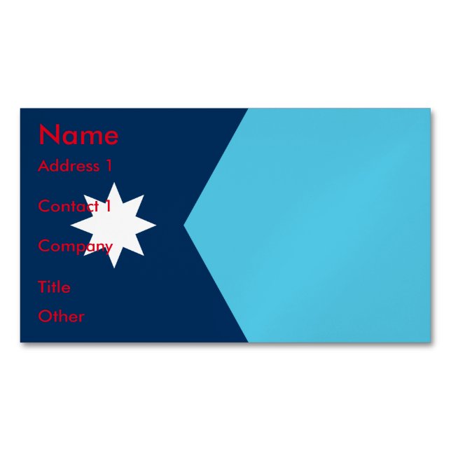 Aimant de carte de visite avec drapeau du Minnesot (devant)