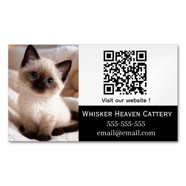 Aimant de carte de visite de chatterie personnalis (devant)