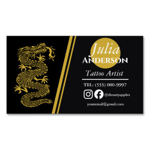 Aimant de carte de visite de tatouage moderne
