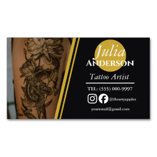 Aimant de carte de visite de tatouage moderne