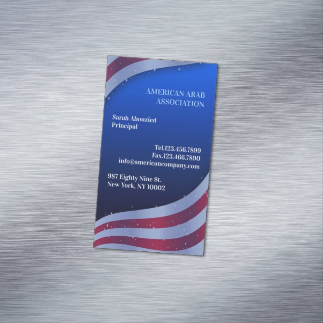 Aimant de carte de visite du drapeau américain pat (In Situ)