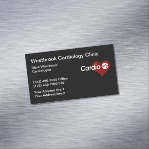 Aimant de carte de visite moderne de cardiologue m